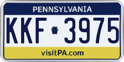 PA license plate KKF3975