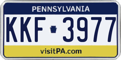 PA license plate KKF3977