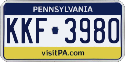 PA license plate KKF3980