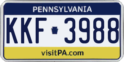 PA license plate KKF3988