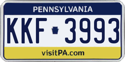 PA license plate KKF3993