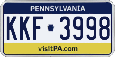 PA license plate KKF3998
