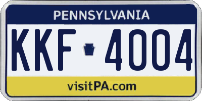 PA license plate KKF4004