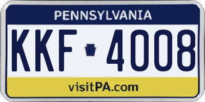 PA license plate KKF4008