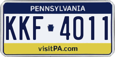 PA license plate KKF4011