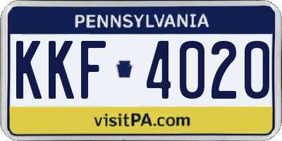 PA license plate KKF4020