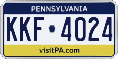 PA license plate KKF4024