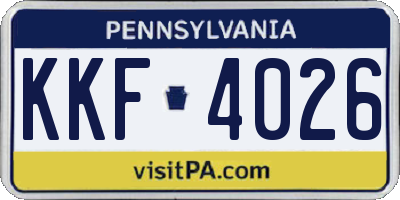 PA license plate KKF4026