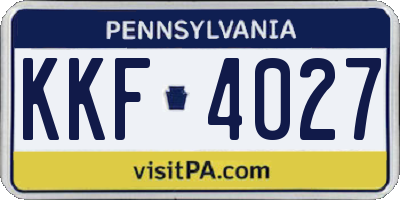 PA license plate KKF4027