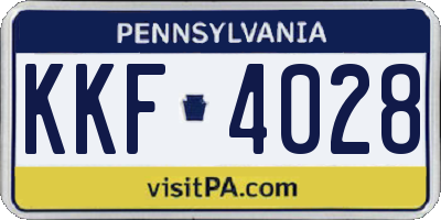 PA license plate KKF4028