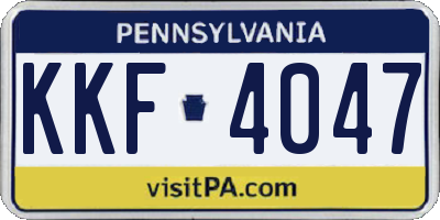 PA license plate KKF4047