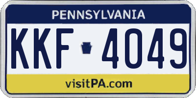 PA license plate KKF4049