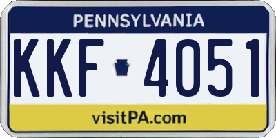 PA license plate KKF4051
