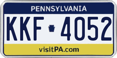 PA license plate KKF4052