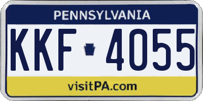 PA license plate KKF4055