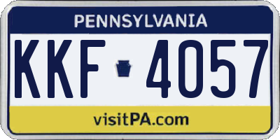 PA license plate KKF4057