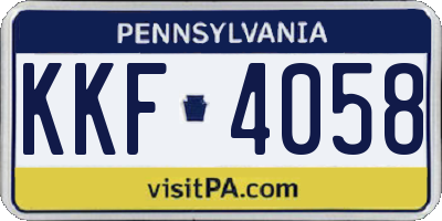 PA license plate KKF4058