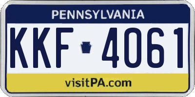 PA license plate KKF4061