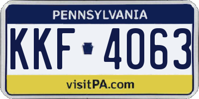 PA license plate KKF4063