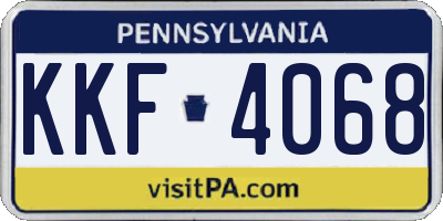 PA license plate KKF4068