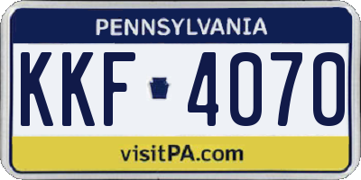 PA license plate KKF4070