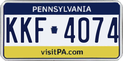 PA license plate KKF4074