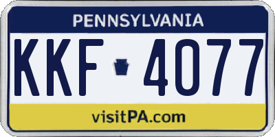 PA license plate KKF4077