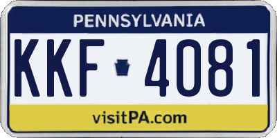 PA license plate KKF4081