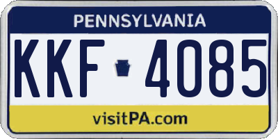 PA license plate KKF4085