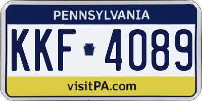 PA license plate KKF4089