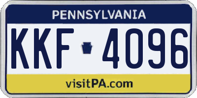 PA license plate KKF4096