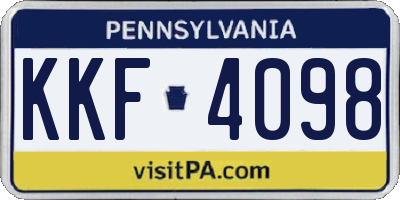 PA license plate KKF4098