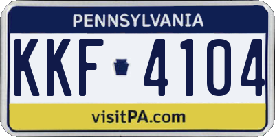 PA license plate KKF4104