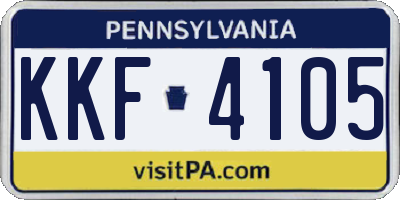 PA license plate KKF4105