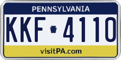 PA license plate KKF4110