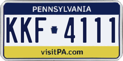 PA license plate KKF4111