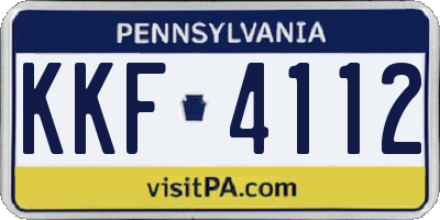 PA license plate KKF4112