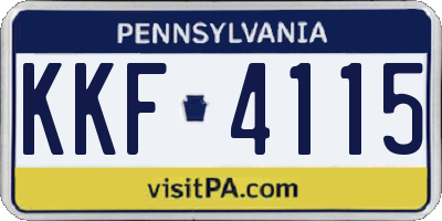 PA license plate KKF4115