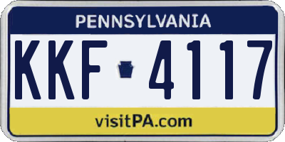 PA license plate KKF4117