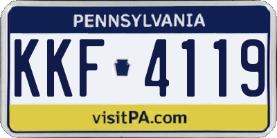 PA license plate KKF4119
