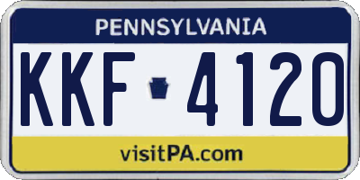 PA license plate KKF4120