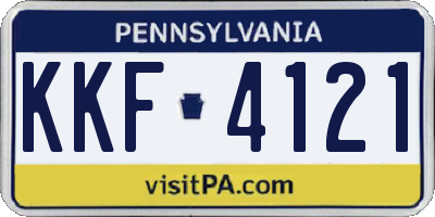 PA license plate KKF4121