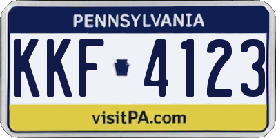 PA license plate KKF4123