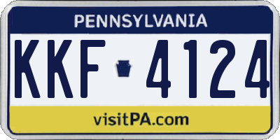PA license plate KKF4124