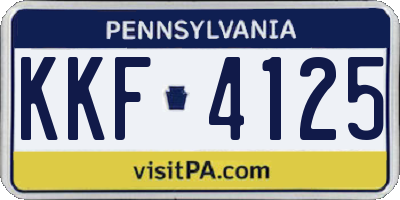 PA license plate KKF4125
