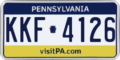 PA license plate KKF4126