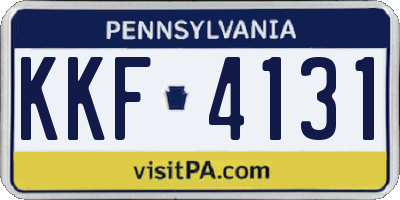PA license plate KKF4131