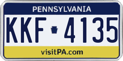 PA license plate KKF4135