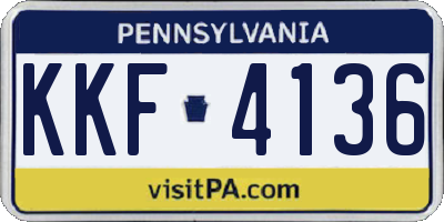PA license plate KKF4136