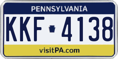 PA license plate KKF4138
